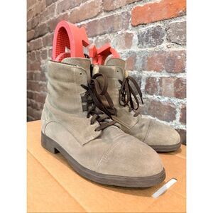 XENA • Tan Lace-up Oil Chemical Slip Resistant Nubuck Leather Steel Toe Ankle Bo